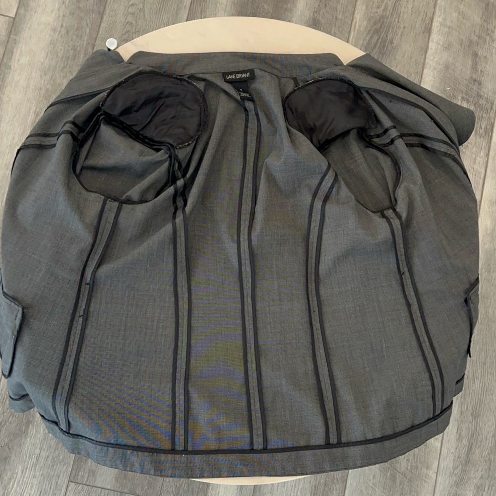 Lane Bryant Gray Ruffle Blazer - Picture 4 of 8